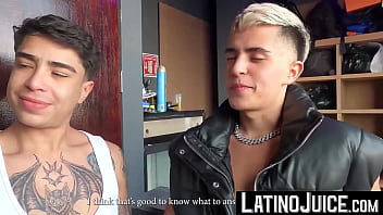 Preview 1 of TRicky - LatinoJuice.com - Cain Gomez &amp_ Angel Crush &amp_ Axel Yerel &amp_ Enrique Mudu - Straight Latino teens turned gay having intense foursome