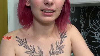 Preview 1 of Young Captures Omegle Stickam - Olivia Teasing In Her Kitchen With A CuCUMber