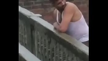Preview 2 of Neck Cut - Desi uncle masturbating his monster cock at roof