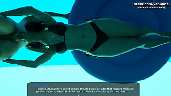 Preview 2 of Bbw Sexwife Group Sex Part 21 - Hot underwater blowjob deepthroat from a gorgeous black-haired milf with a big ass and nice tits l My sexiest gameplay moments l Milfy City l Part #17