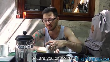Preview 2 of Cuming On Her Perky Tits - Ass rimming latino gets spermed