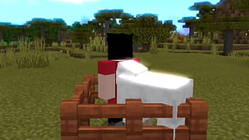 Preview 3 of Big Black Old Man - Steve sendo enrrabado por Ovelha ao som de MC GORILA no minecraft