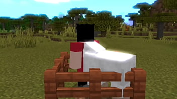 Preview 4 of Big Black Old Man - Steve sendo enrrabado por Ovelha ao som de MC GORILA no minecraft