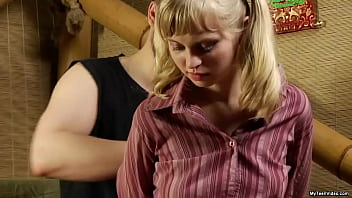 Preview 1 of Bokep 15 Thn - teen blonde angel Paulina (Lisa) - Cute Amateur Teen gets Tied up and Fuck