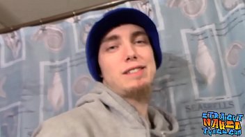 Preview 1 of Atlanta Dungeon - Alt thug Blinx pissing before wanking straight big cock