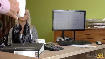 Preview 1 of Femdom Scat - LOAN4K. Miss blonde a des relations sexuelles pour de largent avec un bel agent de credit