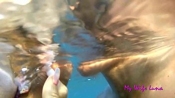 Preview 1 of Hot Kikilu - This Italian MILF wants cock at the beach in front of everyone and she sucks and gets fucked while underwater