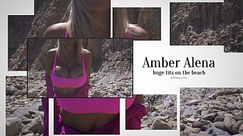 Preview 1 of Hot Sex Hindi Video - AMBER ALENA GIANT TITS ON THE BEACH