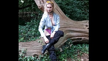Preview 2 of Teens Mit Dicken Titten 4 - Changing Clothes in Park and fun  Shiny Crystal