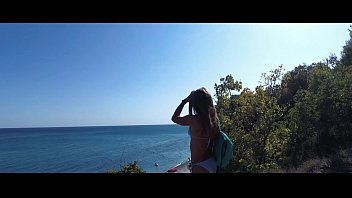 Preview 1 of Dice Ocseniboyes - TRAVEL SHOW ASS DRIVER - Sasha Bikeeva in Russia. Black Sea,  wild beaches