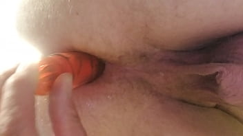 Preview 4 of Old Fat Man Cuming - Gay solo assfucking with fake dick