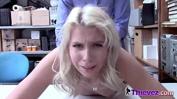 Preview 4 of Modern Sexy For Money - Hot and tight skinny babe gets banged so wet and hard in the guard&#039_s office