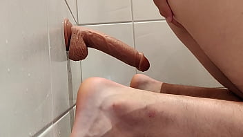 Preview 1 of Land Bor - Young twink taking dildo deep in the shower homemade amateur