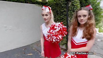 Preview 1 of Xvxxx Sex Video - Cheerleaders lining up for cock