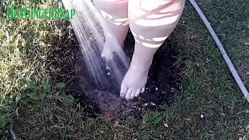 Preview 3 of Sexsi Mom And San - HotGingersnap feet foot fetish muddy on clip4sale