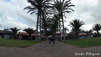 Preview 2 of Xsenj Wife - TRAVEL SHOW ASS DRIVER - Street dance Sasha Bikeyeva. Gran Canaria Maspalomas