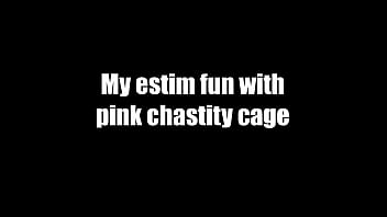 Preview 1 of Www Sexvvip Hd 2018 Com - e-stim estim electro cum load milking with pink chastity cage