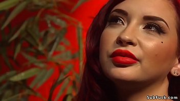 Preview 1 of Bi Date - Busty redhead interracial dp fucking