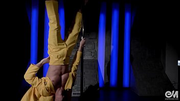 Preview 1 of Couple Romantic Hidden Cam Real - Sexy gay strip tease with hot young guy dancing on the pole