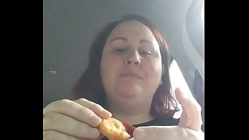 Preview 3 of Ludella Hahn Diaper - Chubby bbw eats in car while getting hit on by stranger