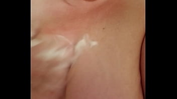 Preview 1 of Creampie Siurprise - BBW Redhead soaps up big natural tits in the shower