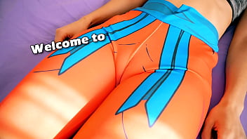 Preview 1 of Nice Sax Giirl - Incredible Body Brunnete with Goku Leggins Amazing Cameltoe and Ass