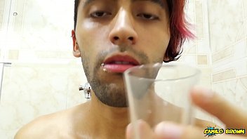 Preview 1 of Bntang Porno - Filling a cup with spit and Jerking off with it until I cum - Camilo Brown