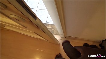 Preview 1 of My Little Sisters Nude Set - Friends German Mom caught him Jerk and let Fuck in Bathroom