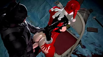 Preview 1 of Sucer En Public - Harley Quinn takes Batman&#039_s dick deep in her meaty ass for a good dicking (hear the bitch in bliss)
