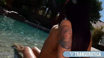Preview 1 of Bangla School Students Xx Video - TS Slut Khloe Kay Gets Packed By Pool Guy Cody Carter So Intensely!