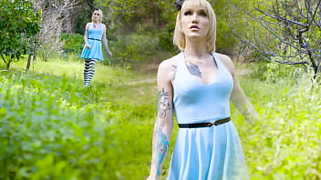 Preview 1 of Kajal Agra - Sexy Petite April Oneill And Trans Stunner Lena Kelly Feeling like in Wonderland