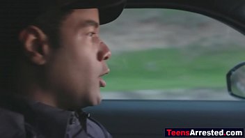 Preview 1 of Mom Sexy Fucking - Brunette teen has to suck black cops dick not to go to jail