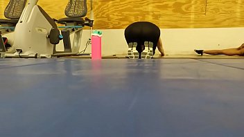 Preview 4 of Jucky Joy - Asian in black leggings at gym