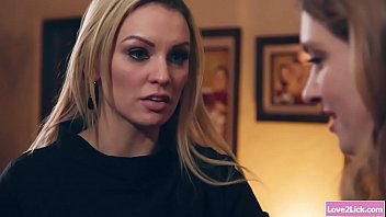 Preview 2 of Curve Titjob - Blonde teen eating her stepaunts pussies