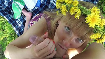 Preview 3 of Xxx Video Saco Hot - Amateur doggystyle and blowjob in the forest with a Russian slut. OUTDOOR