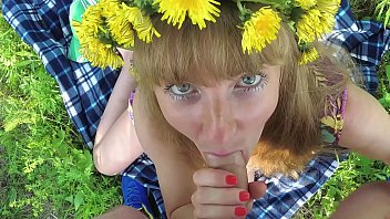 Preview 1 of Xxx Video Saco Hot - Amateur doggystyle and blowjob in the forest with a Russian slut. OUTDOOR