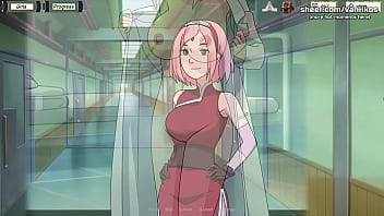 Preview 1 of Mini Sexy Skirt - Naruto: Kunoichi Trainer | Tsunade And Tenten Handjob And Foot Job In Public Restaurant | Naruto Anime Hentai Porn Game | Part #8