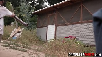 Preview 2 of Homemade Latina Slut Threesome - teenager boucnes on cock