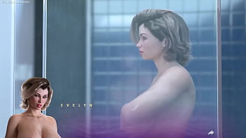 Preview 1 of Via Gonzales Pinay - Busty BBW MILF Landlady Evelyn Catches Her Tenant Masturbating in Her Shower - Apocalust Sex Gameplay Moments 3D Hentai Porn Games
