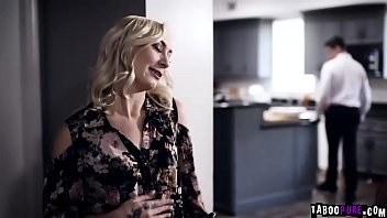 Preview 1 of Forced Reluctant Mom - Cheating husband gets caught by his wife and lets her join in their hot fucking session on the bed