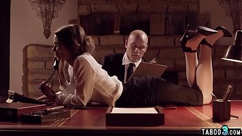 Preview 1 of Abang Sakit Burit Sayang - Naughty teen secretary spanked and fucked by perv boss
