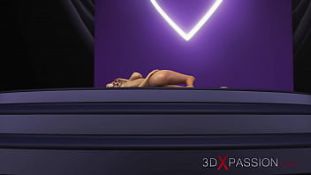 Preview 1 of Alluraa Jonson Mom - 3d hot sexy dickgirl plays with a horny blonde on the fashion model podium