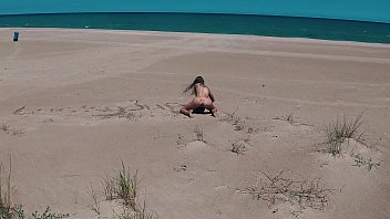Preview 3 of Disturbed Nap - Russian girl Sasha Bikeyeva  - Beautiful naked young girl with perfect figure dances on the Playa del Pouet in Valencia