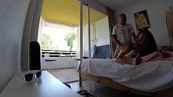 Preview 3 of Rindu Ayah - Russian Slut Sasha Bikeyeva fucks hard in a hotel room Mallorca in doggy style,  intensively ends with squirt and gets a lot of hot sperm on her beautiful face