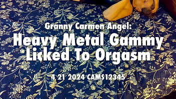 Preview 1 of Sleeping Old Lady Sex - Granny Carmen Angel: Heavy Metal Gammy Licked To Orgasm