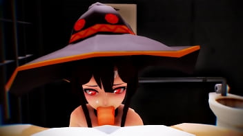 Preview 2 of Nina Mercedes Outdoor - [20190707][MMD]XXX Megumin Blowjob And Sex