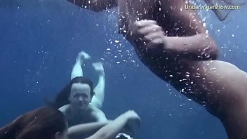 Preview 2 of Megan Sage Cheer Leader - Girls on Tenerife swimming naked
