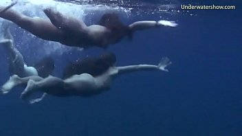 Preview 3 of Megan Sage Cheer Leader - Girls on Tenerife swimming naked