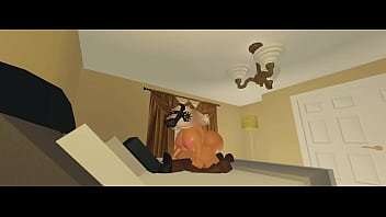 Preview 2 of Bbw Xmas Blowjob Milf - Roblox girl gets a BBC on the bed