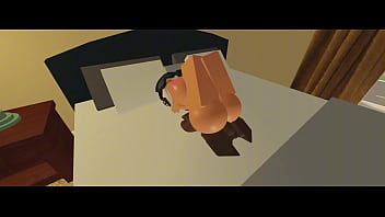 Preview 3 of Bbw Xmas Blowjob Milf - Roblox girl gets a BBC on the bed